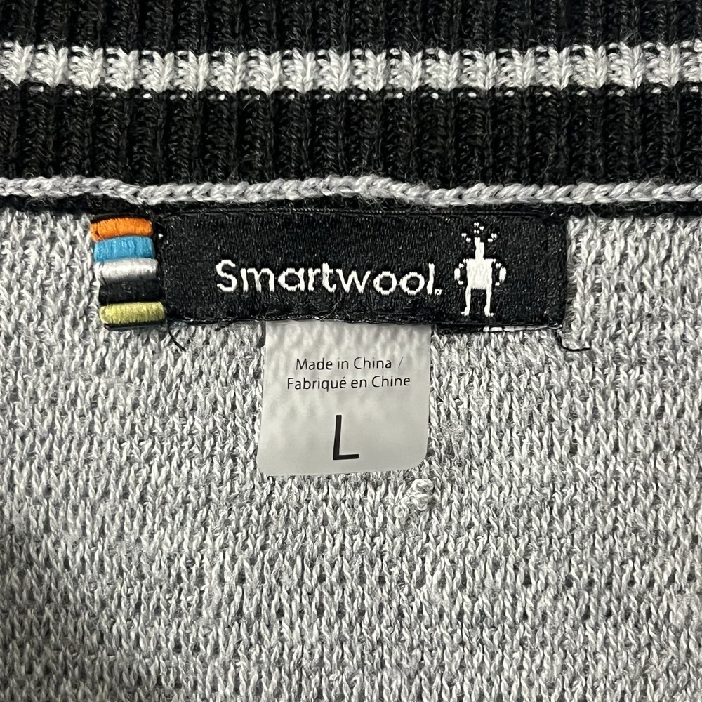 Smartwool Sweater Mens Large Merino Wool Crew Neck Gray Long Sleeve Outdoor READ - Picture 3 of 7